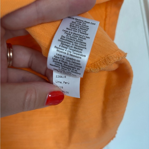 Nation LTD Orange Puff Sleeve Ruched Blouse - Picture 5 of 6